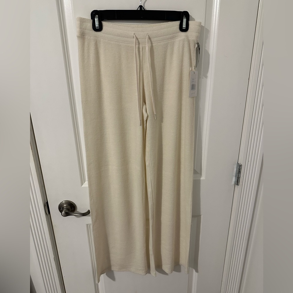 BNWT PJ Salvage Cream Wide-Leg Lounge Pants